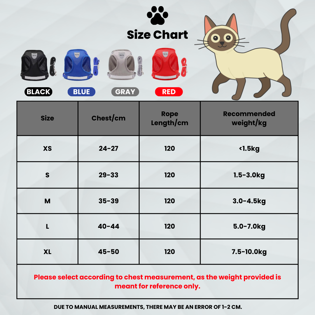 Wag n Tag "The Explorer" Escape-Proof Cat & Kitten Vest Harness and Leash