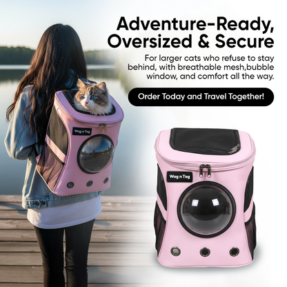 Wag n Tag The Cat Capsule Travel Backpack | For Larger Cats