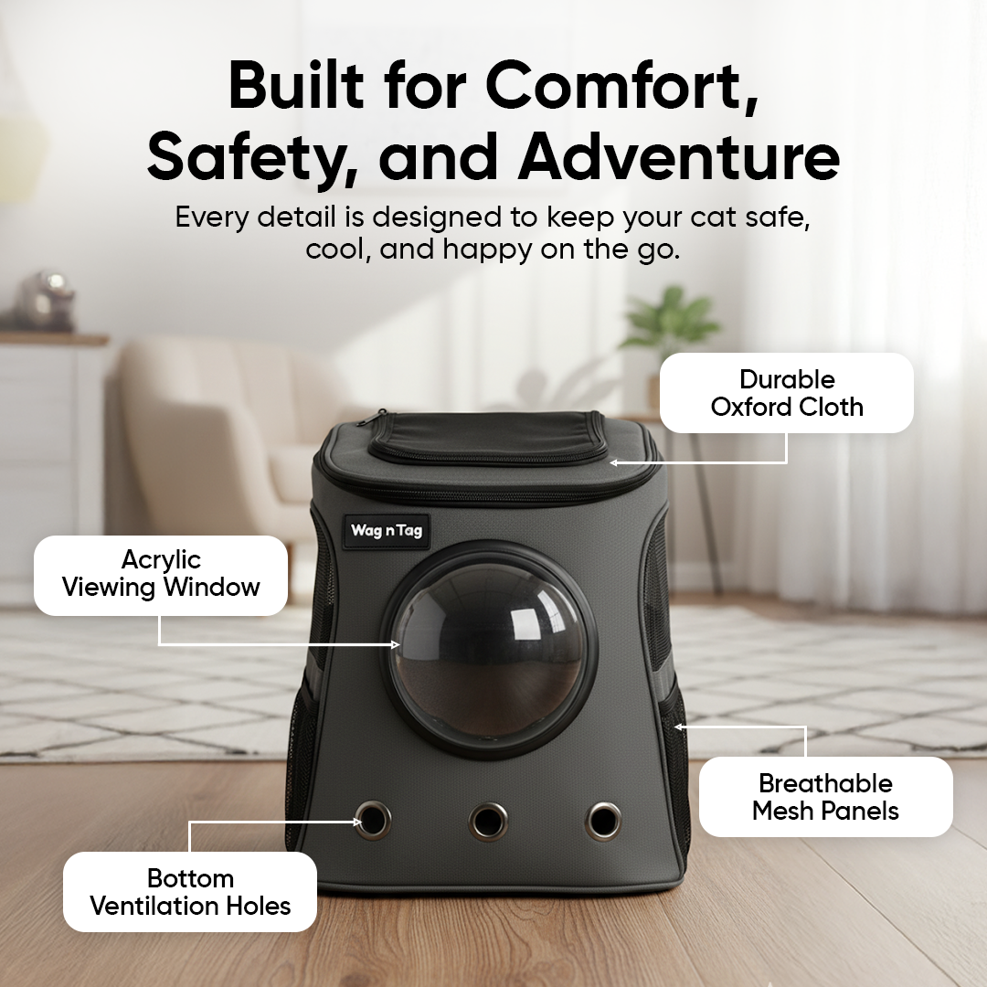 Wag n Tag The Cat Capsule Travel Backpack | For Larger Cats