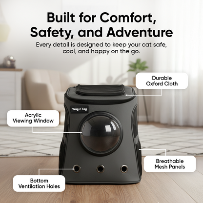 Wag n Tag The Cat Capsule Travel Backpack | For Larger Cats