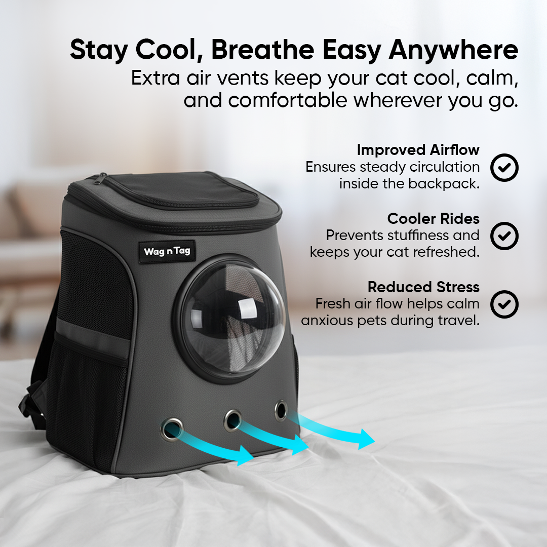 Wag n Tag The Cat Capsule Travel Backpack | For Larger Cats