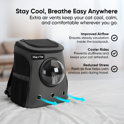 Wag n Tag The Cat Capsule Travel Backpack | For Larger Cats